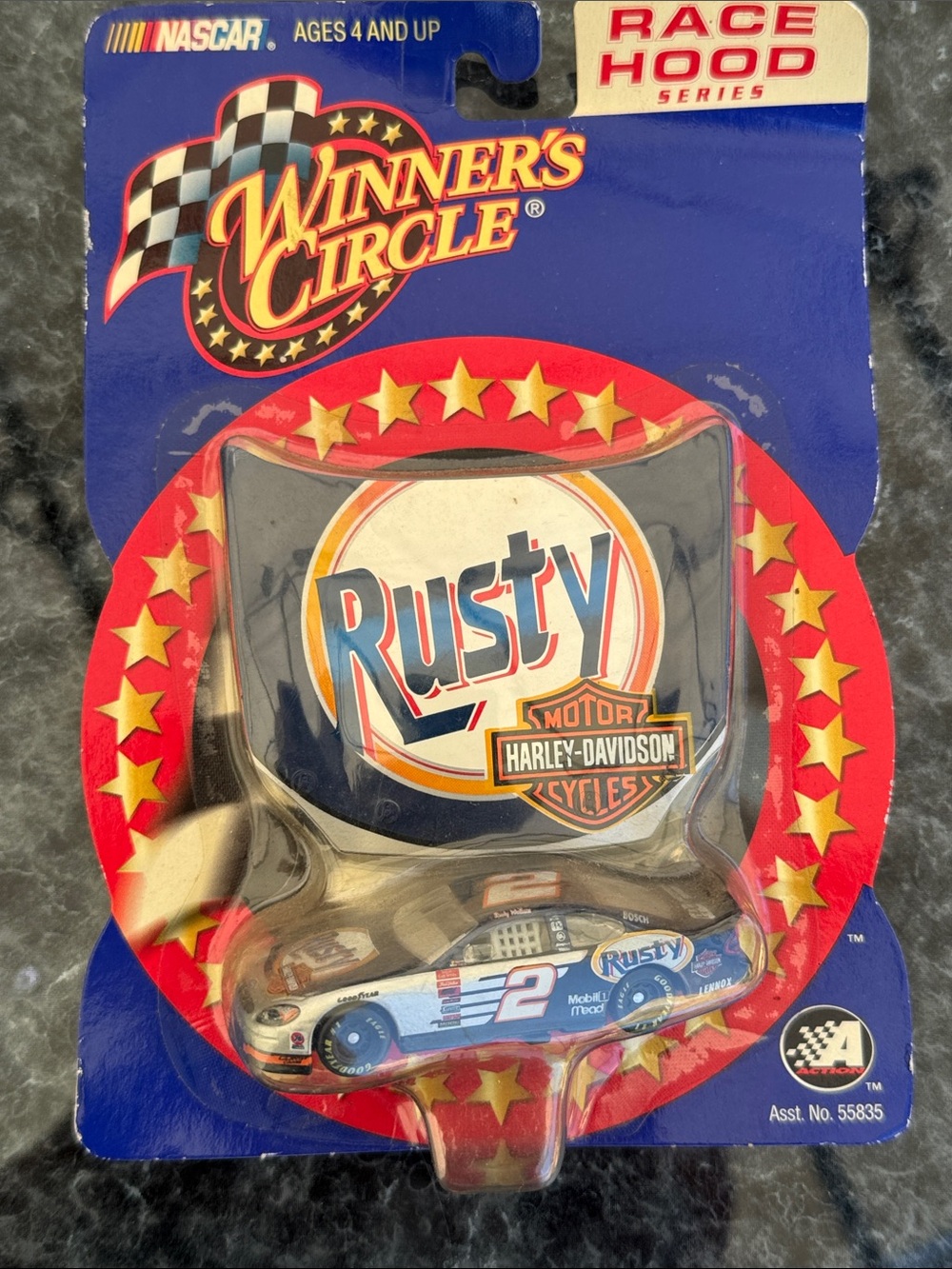 Rusty Race Hood & Die-Cast Car - Blue